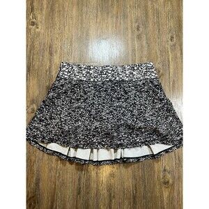 Lululemon Circuit Breaker Skirt Sz 8 Iced Wave White Black Skort